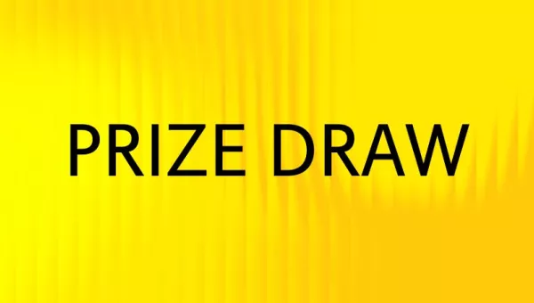 Prize draw written on a yellow background