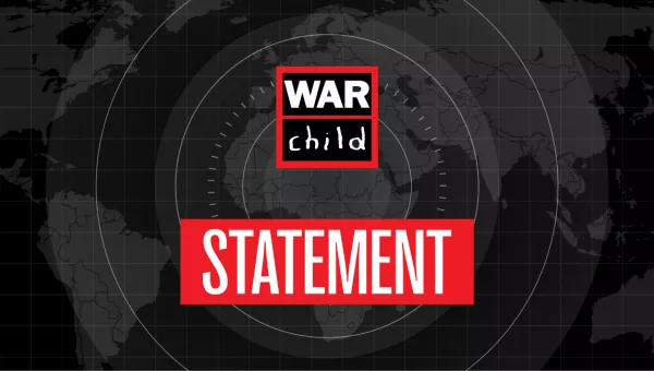 Image showing War Child logo and the word 'STATEMENT' in a red box