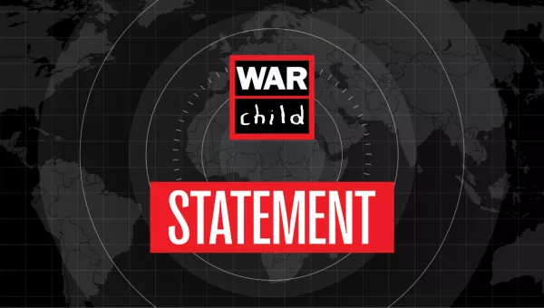 Graphic with War Child Logo and "Statement" in bold