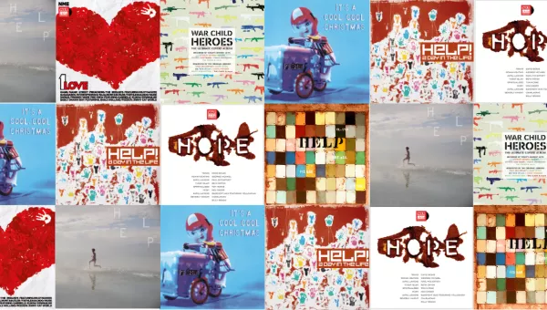 Various War Child Records album covers