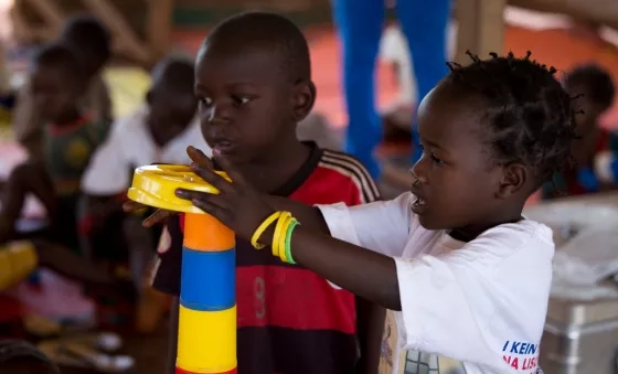 Children playing at a War Child early childhood development centre in the Central African Republic.
