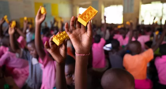 Children learning with Lego in Uganda