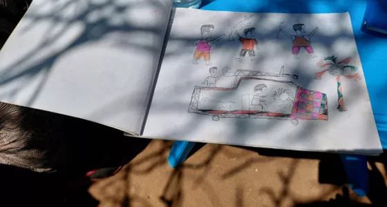 Child drawing.