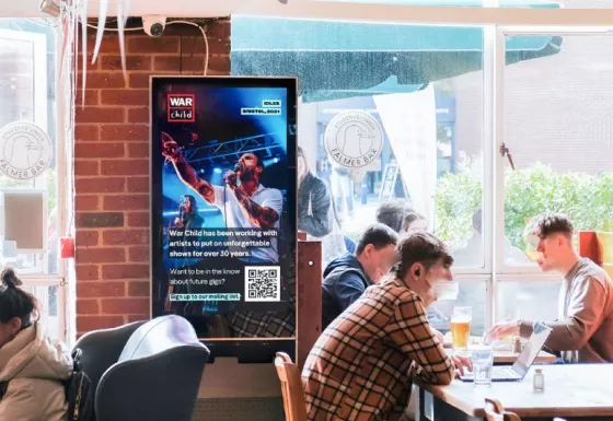 A RockBox advertistment in a university. 
