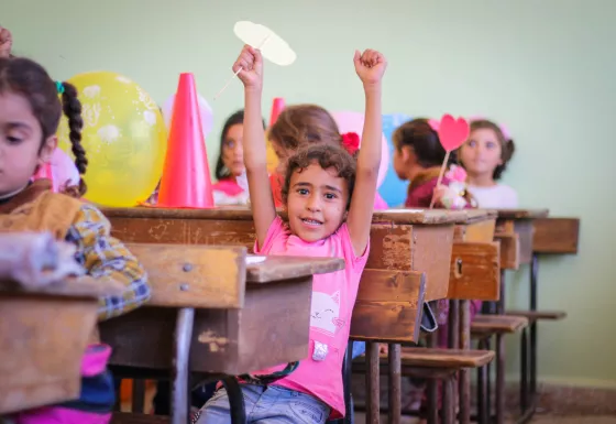Children learning in Syria